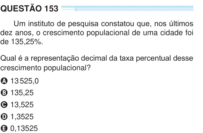 ENEM 2024 · Questão 153: enunciado e alternativas da prova oficial